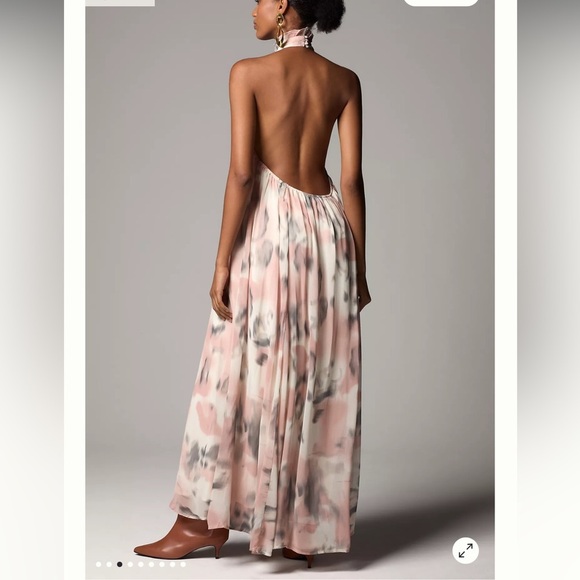 NWT Maeve Maxi Dress Trapeze Style Low Back High Neck Size Small - Picture 2 of 14